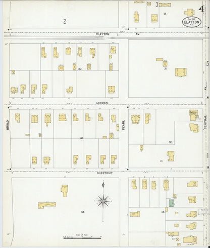 Sanborn Fire Insurance Map from Clayton, Gloucester County, New Jersey (1900), Sheet #0004 - Historic Sanborn Fire Insurance Map Print, vintage old map wall art, antique decor, genealogy gift, New Jersey New Jersey map