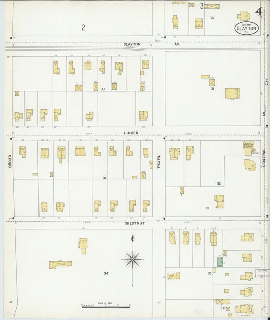 Sanborn Fire Insurance Map from Clayton, Gloucester County, New Jersey (1900), Sheet #0004 - Historic Sanborn Fire Insurance Map Print, vintage old map wall art, antique decor, genealogy gift, New Jersey New Jersey map