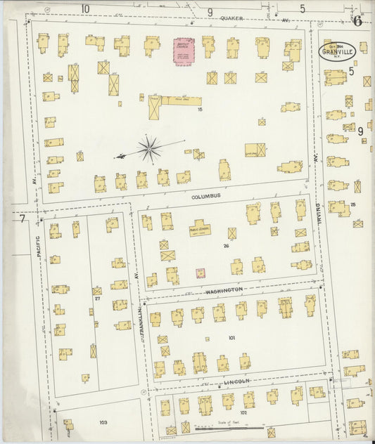 Sanborn Fire Insurance Map from Granville, Washington County, New York (1904), Sheet #0006 - Historic Sanborn Fire Insurance Map Print, vintage old map wall art, antique decor, genealogy gift, New York New York map