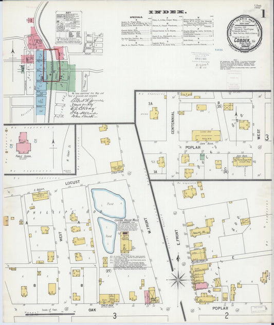 Sanborn Fire Insurance Map from Cobden, Union County, Illinois (1900), Sheet #0001 - Complete Map Set gallery image, historic Sanborn map, vintage wall art, Illinois Illinois