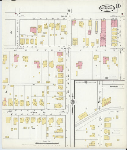 Sanborn Fire Insurance Map from Shelbyville, Shelby County, Kentucky (1916), Sheet #0010 - Complete Map Set gallery image, historic Sanborn map, vintage wall art, Kentucky Kentucky