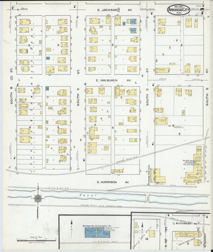 Sanborn Fire Insurance Map from Arkansas City, Cowley County, Kansas (1920), Sheet #0007 - Complete Map Set gallery image, historic Sanborn map, vintage wall art, Arkansas Arkansas