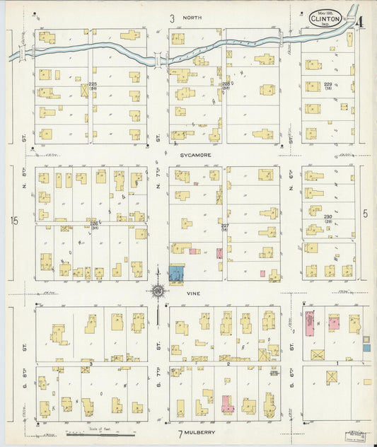 Sanborn Fire Insurance Map from Clinton, Vermillion County, Indiana (1915), Sheet #0004 - Historic Sanborn Fire Insurance Map Print, vintage old map wall art, antique decor, genealogy gift, Indiana Indiana map