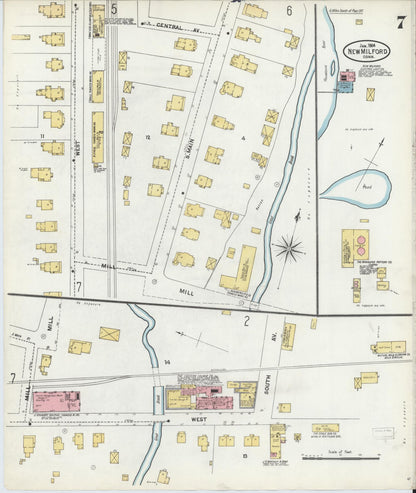 Sanborn Fire Insurance Map from New Milford, Litchfield County, Connecticut (1904), Sheet #0007 - Complete Map Set gallery image, historic Sanborn map, vintage wall art, Connecticut Connecticut