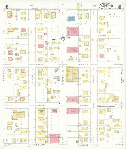 Sanborn Fire Insurance Map from Goose Creek, Harris County, Texas (1931), Sheet #0006 - Complete Map Set gallery image, historic Sanborn map, vintage wall art, Texas Texas