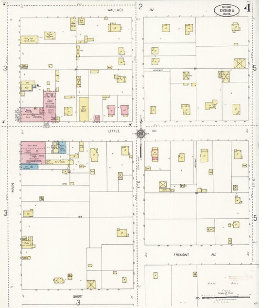 Sanborn Fire Insurance Map from Driggs, Teton County, Idaho (1921), Sheet #0004 - Historic Sanborn Fire Insurance Map Print, vintage old map wall art, antique decor, genealogy gift, Idaho Idaho map