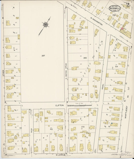 Sanborn Fire Insurance Map from Norwalk, Huron County, Ohio (1922), Sheet #0002 - Historic Sanborn Fire Insurance Map Print, vintage old map wall art, antique decor, genealogy gift, Ohio Ohio map