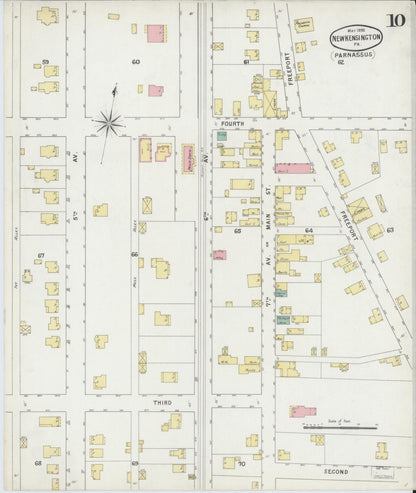 Sanborn Fire Insurance Map from New Kensington, Westmoreland County, Pennsylvania (1895), Sheet #0010 - Historic Sanborn Fire Insurance Map Print, vintage old map wall art, antique decor, genealogy gift, Pennsylvania Pennsylvania map