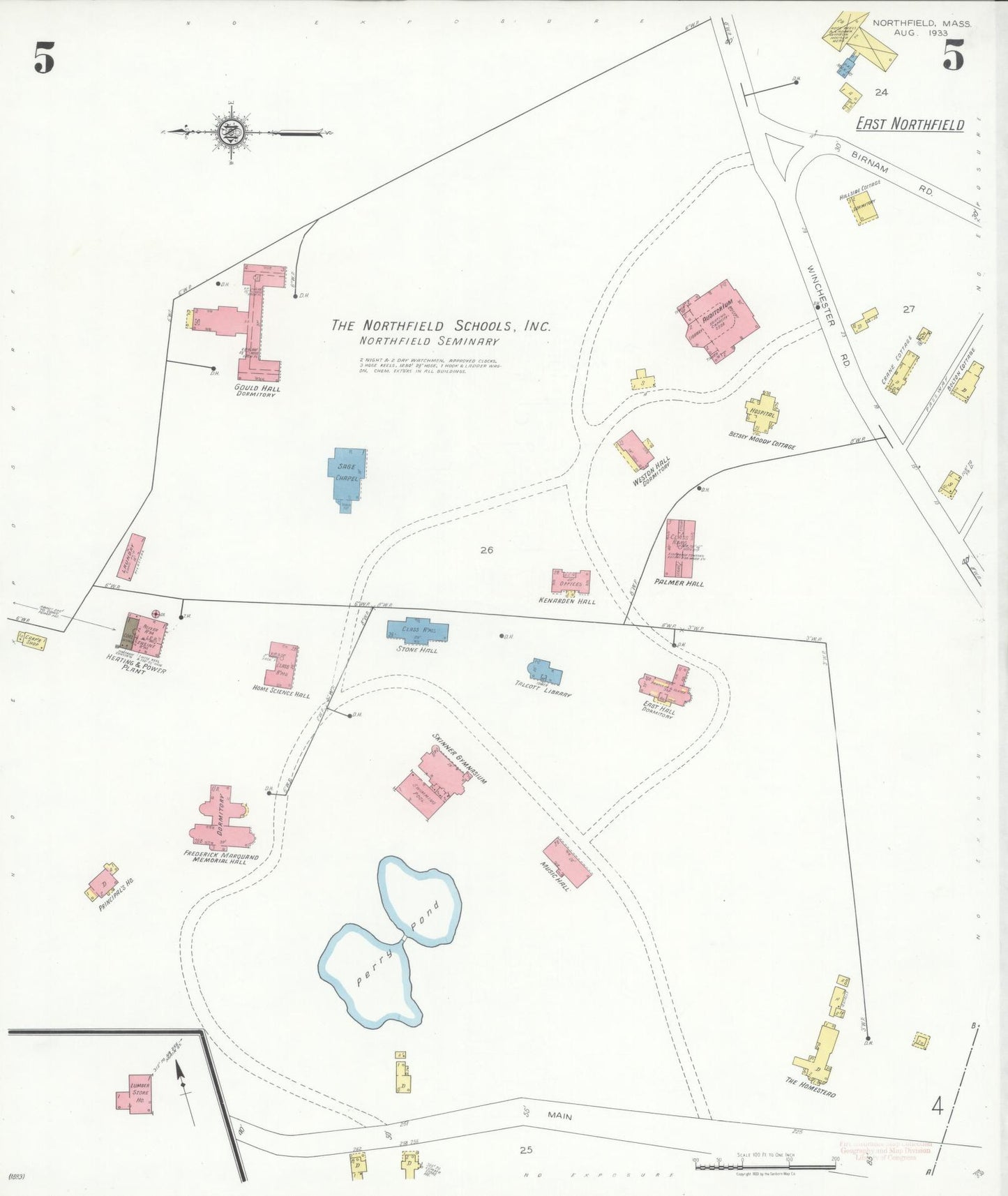 Sanborn Fire Insurance Map from Northfield, Franklin County, Massachusetts (1933), Sheet #0005 - Complete Map Set gallery image, historic Sanborn map, vintage wall art, Massachusetts Massachusetts