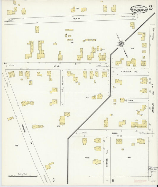 Sanborn Fire Insurance Map from Winchendon, Worcester County, Massachusetts (1909), Sheet #0002 - Historic Sanborn Fire Insurance Map Print, vintage old map wall art, antique decor, genealogy gift, Massachusetts Massachusetts map