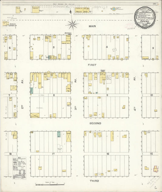 Sanborn Fire Insurance Map from Havre, Hill County, Montana (1892), Sheet #0001 - Historic Sanborn Fire Insurance Map Print, vintage old map wall art, antique decor, genealogy gift, Montana Montana map