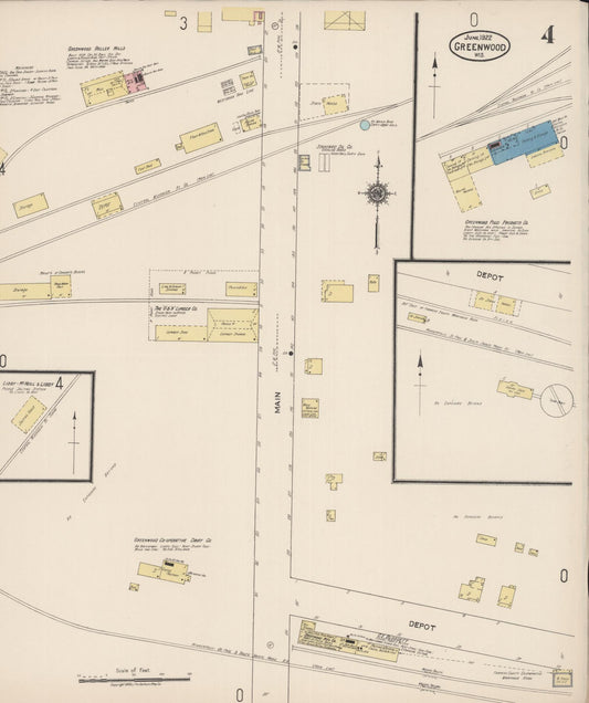 Sanborn Fire Insurance Map from Greenwood, Clark County, Wisconsin (1922), Sheet #0004 - Historic Sanborn Fire Insurance Map Print, vintage old map wall art, antique decor, genealogy gift, Wisconsin Wisconsin map