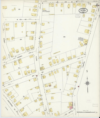 Sanborn Fire Insurance Map from Derby, New Haven County, Connecticut (1912), Sheet #0004 - Complete Map Set gallery image, historic Sanborn map, vintage wall art, Connecticut Connecticut