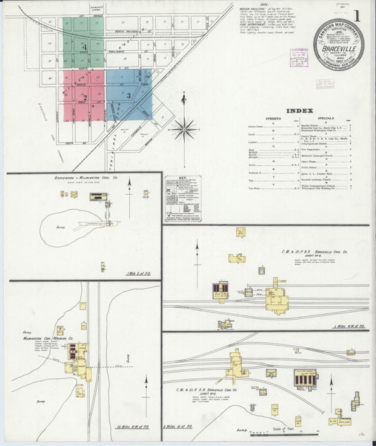 Sanborn Fire Insurance Map from Braceville, Grundy County, Illinois (1907), Sheet #0001 - Complete Map Set gallery image, historic Sanborn map, vintage wall art, Illinois Illinois