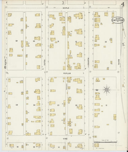 Sanborn Fire Insurance Map from Emporium, Cameron County, Pennsylvania (1897), Sheet #0004 - Complete Map Set gallery image, historic Sanborn map, vintage wall art, Pennsylvania Pennsylvania