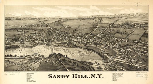 Sandy Hill, N.Y. (1884) – Historic Bird’s-Eye View Panorama Print