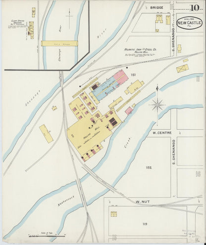 Sanborn Fire Insurance Map from New Castle, Lawrence County, Pennsylvania (1894), Sheet #0010 - Complete Map Set gallery image, historic Sanborn map, vintage wall art, Pennsylvania Pennsylvania