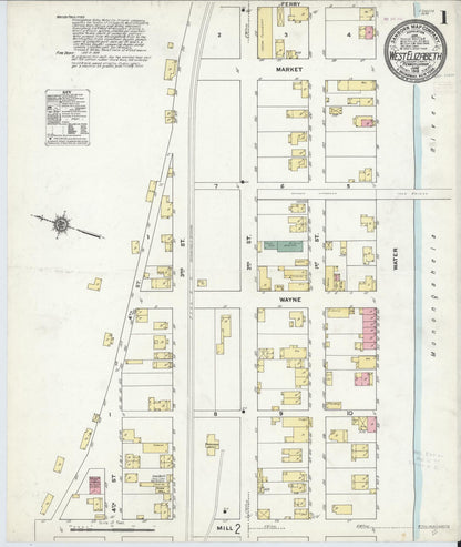 Sanborn Fire Insurance Map from West Elizabeth, Allegheny County, Pennsylvania (1910), Sheet #0001 - Complete Map Set gallery image, historic Sanborn map, vintage wall art, Pennsylvania Pennsylvania