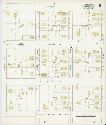 Sanborn Fire Insurance Map from Kingfisher, Kingfisher County, Oklahoma (1915), Sheet #0008 - Complete Map Set gallery image, historic Sanborn map, vintage wall art, Oklahoma Oklahoma