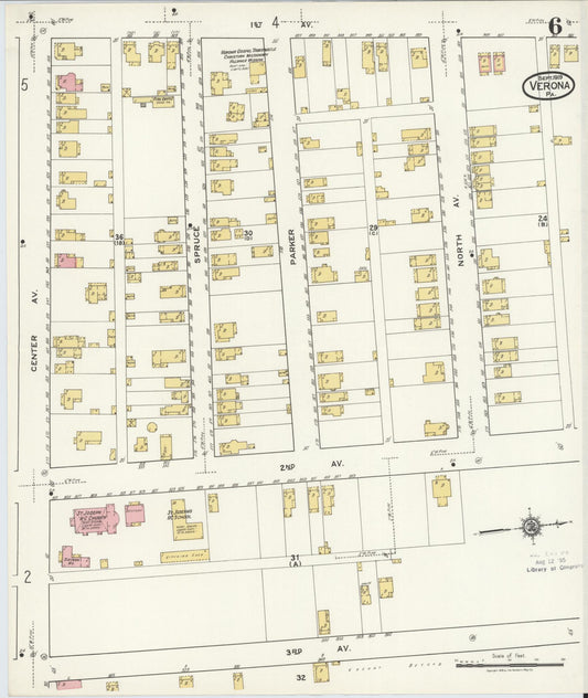 Sanborn Fire Insurance Map from Verona, Allegheny County, Pennsylvania (1919), Sheet #0006 - Historic Sanborn Fire Insurance Map Print, vintage old map wall art, antique decor, genealogy gift, Pennsylvania Pennsylvania map