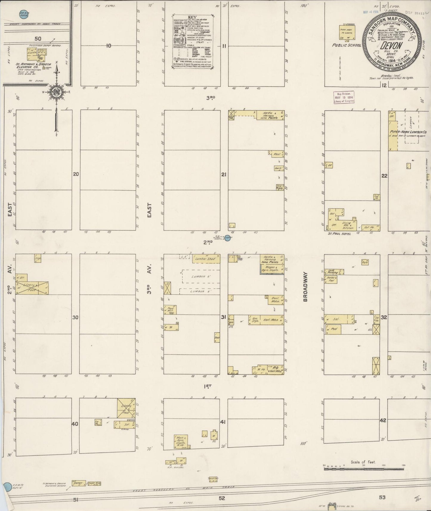 Sanborn Fire Insurance Map from Devon, Toole County, Montana (1914), Sheet #0001 - Historic Sanborn Fire Insurance Map Print, vintage old map wall art, antique decor, genealogy gift, Montana Montana map
