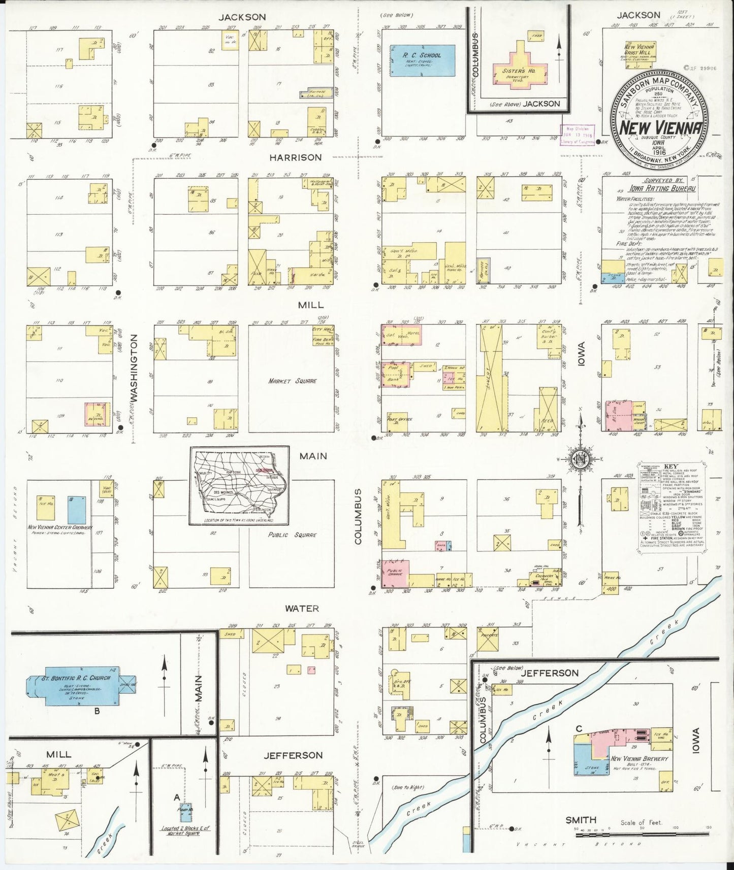 Sanborn Fire Insurance Map from New Vienna, Dubuque County, Iowa. (1916) – Map View