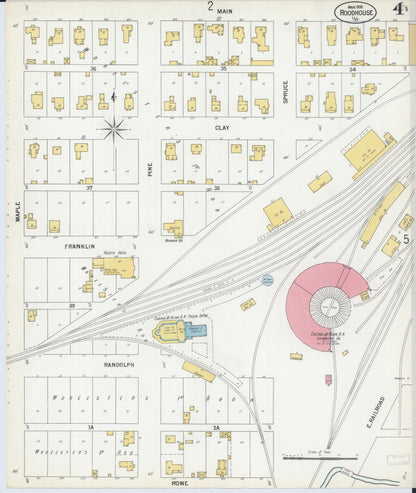 Sanborn Fire Insurance Map from Roodhouse, Greene County, Illinois (1900), Sheet #0004 - Complete Map Set gallery image, historic Sanborn map, vintage wall art, Illinois Illinois