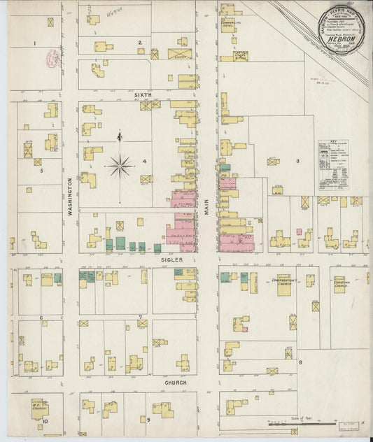 Sanborn Fire Insurance Map from Hebron, Porter County, Indiana (1895), Sheet #0001 - Historic Sanborn Fire Insurance Map Print, vintage old map wall art, antique decor, genealogy gift, Indiana Indiana map