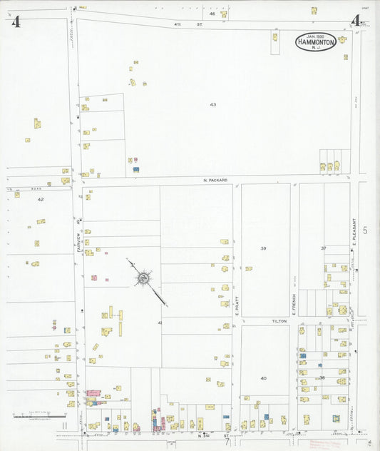 Sanborn Fire Insurance Map from Hammonton, Atlantic County, New Jersey (1930), Sheet #0004 - Historic Sanborn Fire Insurance Map Print, vintage old map wall art, antique decor, genealogy gift, New Jersey New Jersey map