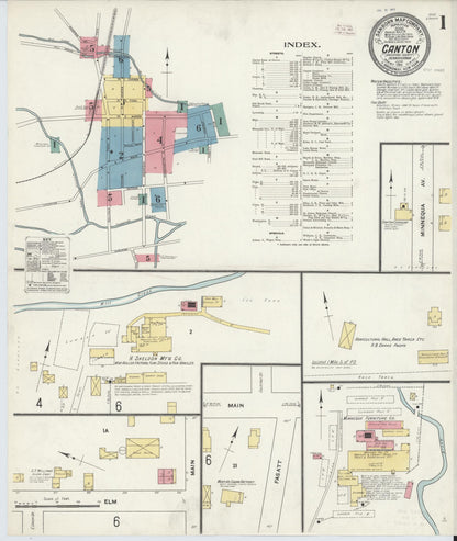 Sanborn Fire Insurance Map from Canton, Bradford County, Pennsylvania (1911), Sheet #0001 - Historic Sanborn Fire Insurance Map Print, vintage old map wall art, antique decor, genealogy gift, Pennsylvania Pennsylvania map