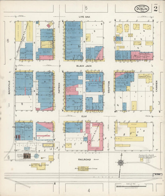 Sanborn Fire Insurance Map from Dublin, Erath County, Texas (1921), Sheet #0002 - Historic Sanborn Fire Insurance Map Print, vintage old map wall art, antique decor, genealogy gift, Texas Texas map