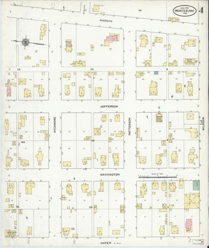 Sanborn Fire Insurance Map from Montezuma, Parke County, Indiana (1910), Sheet #0004 - Historic Sanborn Fire Insurance Map Print, vintage old map wall art, antique decor, genealogy gift, Indiana Indiana map