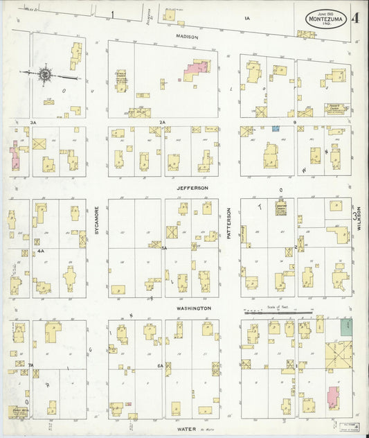 Sanborn Fire Insurance Map from Montezuma, Parke County, Indiana (1910), Sheet #0004 - Historic Sanborn Fire Insurance Map Print, vintage old map wall art, antique decor, genealogy gift, Indiana Indiana map