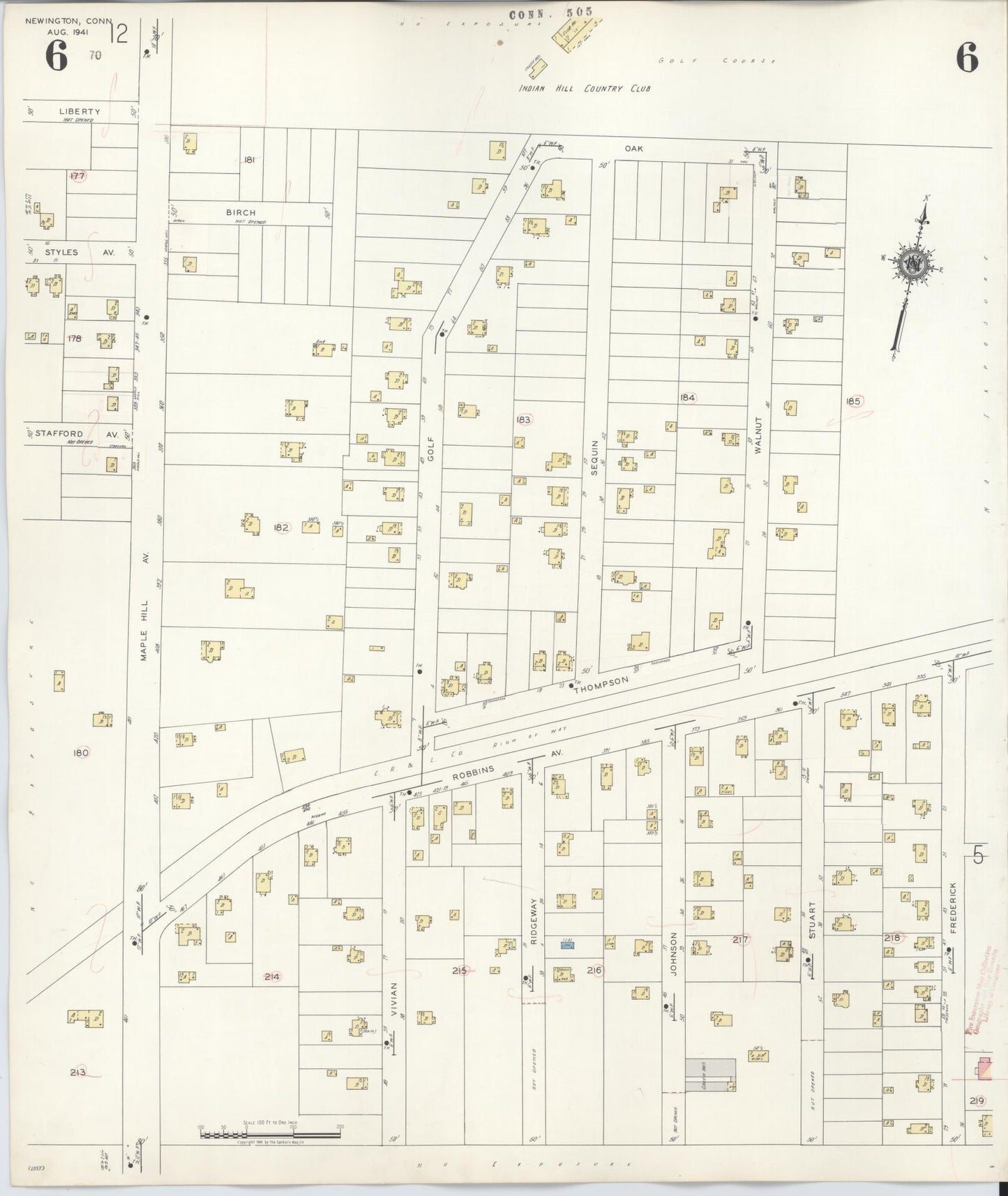 Sanborn Fire Insurance Map from Newington, Hartford County, Connecticut (1947), Sheet #0006 - Complete Map Set gallery image, historic Sanborn map, vintage wall art, Connecticut Connecticut