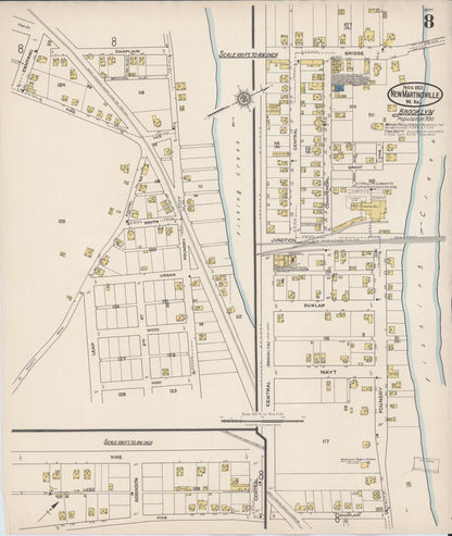 Sanborn Fire Insurance Map from New Martinsville, Wetzel County, West Virginia (1921), Sheet #0008 - Complete Map Set gallery image, historic Sanborn map, vintage wall art, West Virginia West Virginia