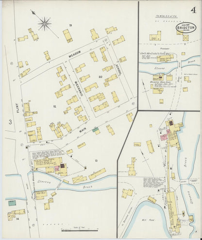 Sanborn Fire Insurance Map from Bridgton, Cumberland County, Maine (1897), Sheet #0004 - Complete Map Set gallery image, historic Sanborn map, vintage wall art, Maine Maine