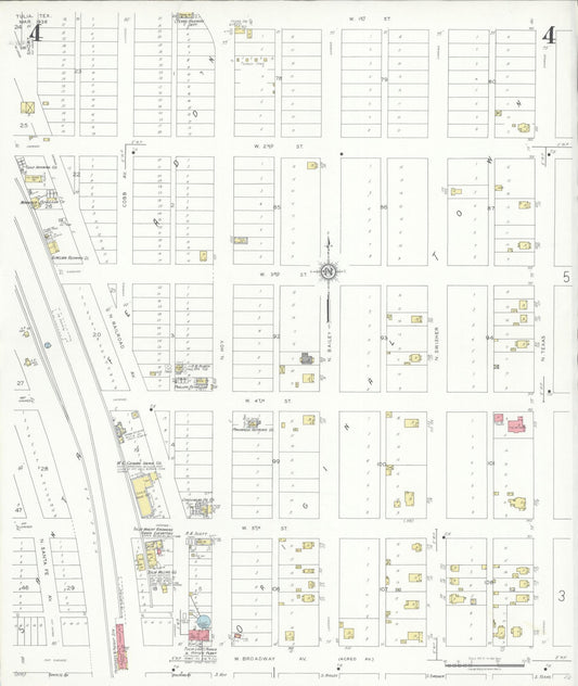 Sanborn Fire Insurance Map from Tulia, Swisher County, Texas (1936), Sheet #0004 - Historic Sanborn Fire Insurance Map Print, vintage old map wall art, antique decor, genealogy gift, Texas Texas map