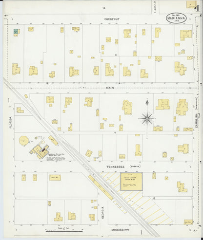 Sanborn Fire Insurance Map from Marianna, Lee County, Arkansas (1903), Sheet #0004 - Complete Map Set gallery image, historic Sanborn map, vintage wall art, Arkansas Arkansas