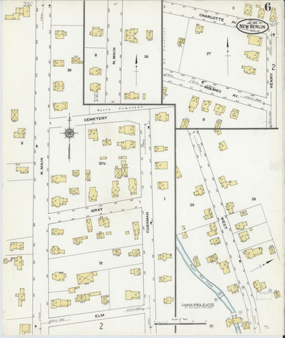 Sanborn Fire Insurance Map from New Berlin, Chenango County, New York (1910), Sheet #0006 - Complete Map Set gallery image, historic Sanborn map, vintage wall art, New York New York
