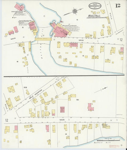 Sanborn Fire Insurance Map from Greenwich, Washington County, New York (1913), Sheet #0012 - Complete Map Set gallery image, historic Sanborn map, vintage wall art, New York New York