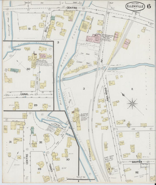 Sanborn Fire Insurance Map from Ellenville, Ulster County, New York (1889), Sheet #0006 - Historic Sanborn Fire Insurance Map Print, vintage old map wall art, antique decor, genealogy gift, New York New York map