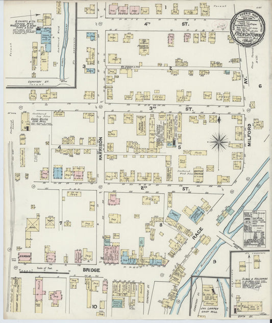 Sanborn Fire Insurance Map from Frenchtown, Hunterdon County, New Jersey. (1891) – Historic Sanborn Fire Insurance Map Print