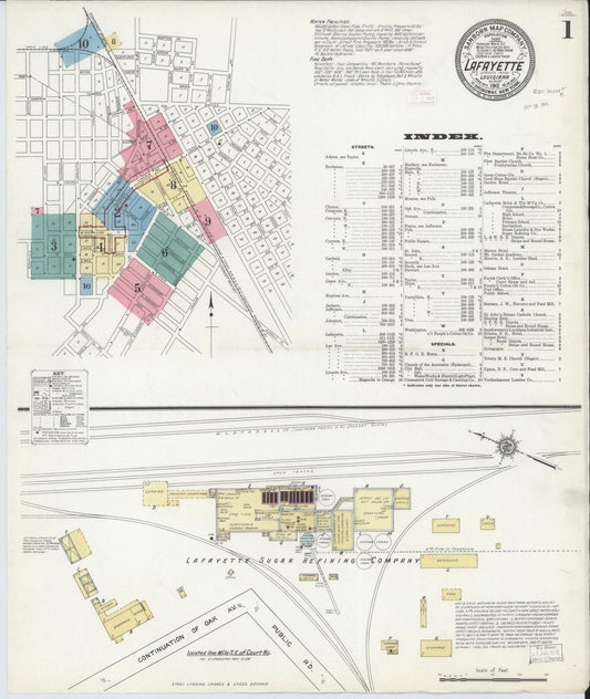 Sanborn Fire Insurance Map from Lafayette, Lafayette Parish, Louisiana. (1912) – Historic Sanborn Fire Insurance Map Print