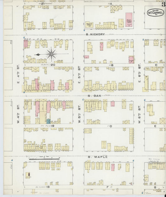 Sanborn Fire Insurance Map from Mount Carmel, Northumberland County, Pennsylvania (1891), Sheet #0003 - Historic Sanborn Fire Insurance Map Print, vintage old map wall art, antique decor, genealogy gift, Pennsylvania Pennsylvania map