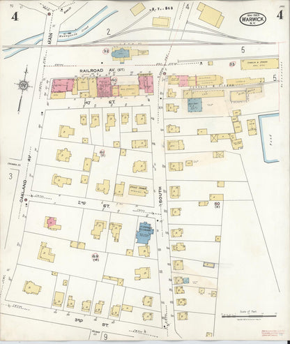 Sanborn Fire Insurance Map from Warwick, Orange County, New York (1940), Sheet #0004 - Historic Sanborn Fire Insurance Map Print, vintage old map wall art, antique decor, genealogy gift, New York New York map