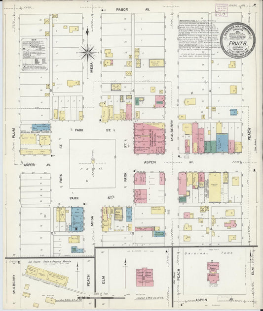 Sanborn Fire Insurance Map from Fruita, Mesa County, Colorado. (1907) – Historic Sanborn Fire Insurance Map Print