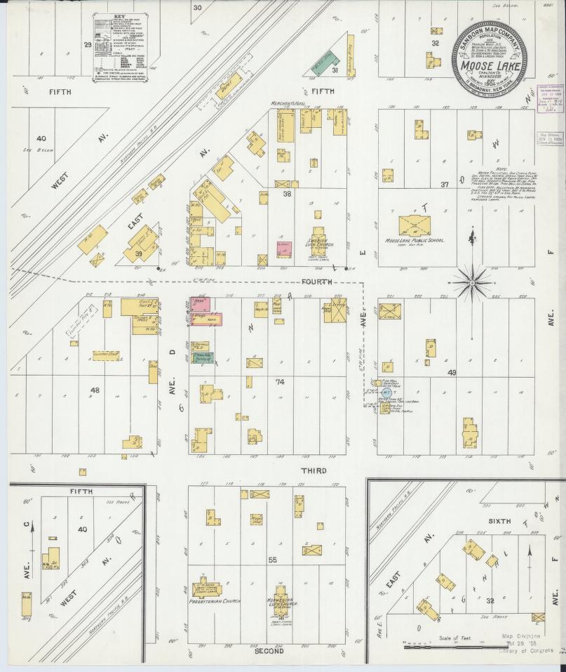 Sanborn Fire Insurance Map from Moose Lake, Carlton County, Minnesota. (1904) – Map View