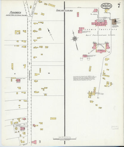 Sanborn Fire Insurance Map from Windsor, Hartford County, Connecticut (1921), Sheet #0007 - Complete Map Set gallery image, historic Sanborn map, vintage wall art, Connecticut Connecticut