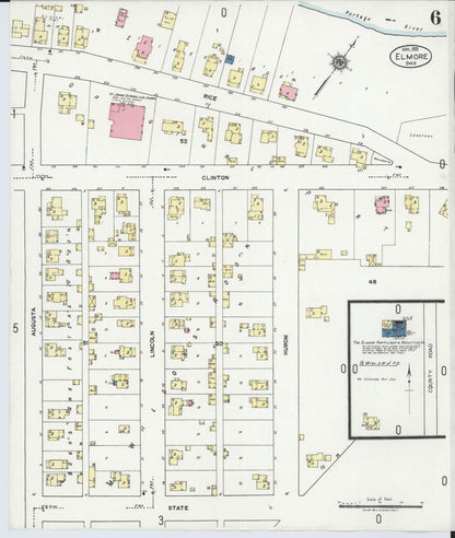 Sanborn Fire Insurance Map from Elmore, Ottawa County, Ohio (1920), Sheet #0006 - Historic Sanborn Fire Insurance Map Print, vintage old map wall art, antique decor, genealogy gift, Ohio Ohio map