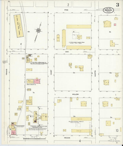 Sanborn Fire Insurance Map from Seguin, Guadalupe County, Texas (1912), Sheet #0003 - Complete Map Set gallery image, historic Sanborn map, vintage wall art, Texas Texas